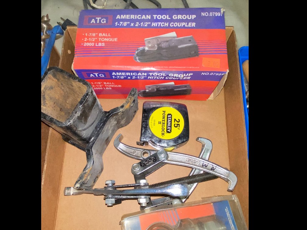 Trailer Coupler, Hitch Mount, 3-Jaw Puller, Tape Measure