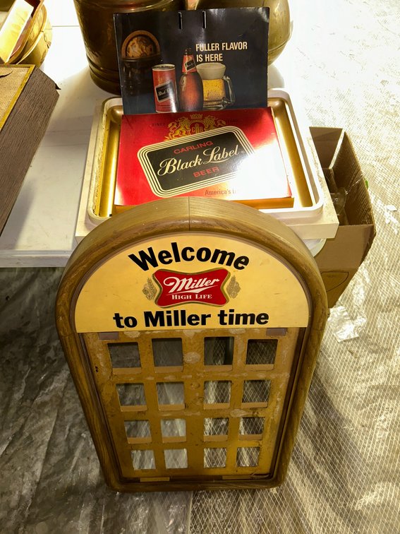 Miller High Life, Black Label beer advertising signs