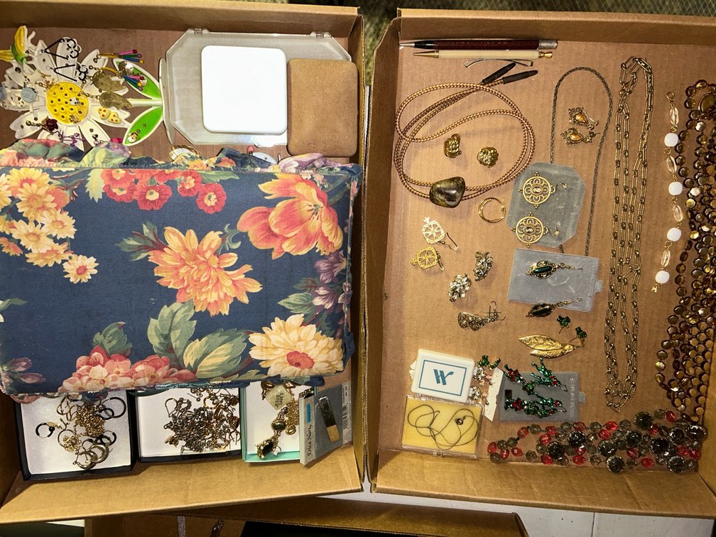 Earrings, necklaces