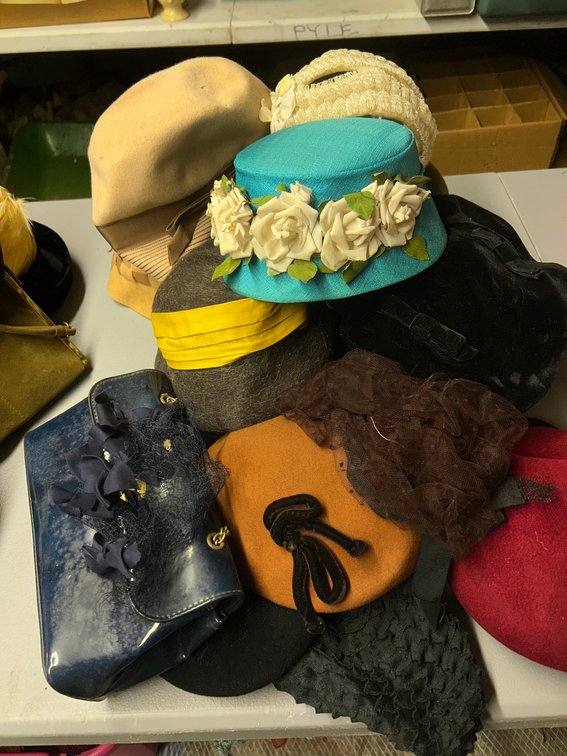 Vintage ladies hat, purse