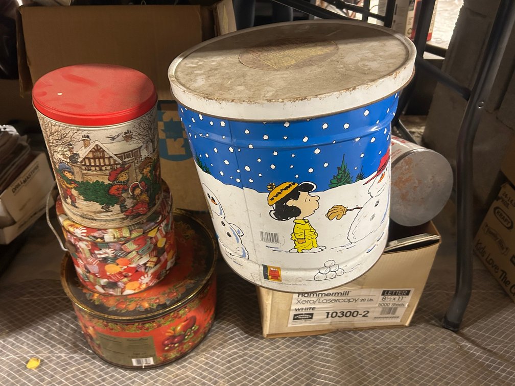 Christmas tins, other tins