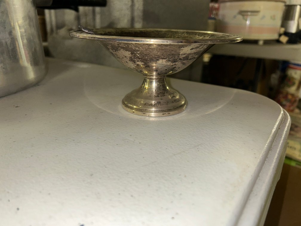 Sterling weighted, footed bowl