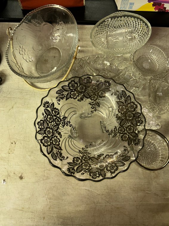 Pressed glass items