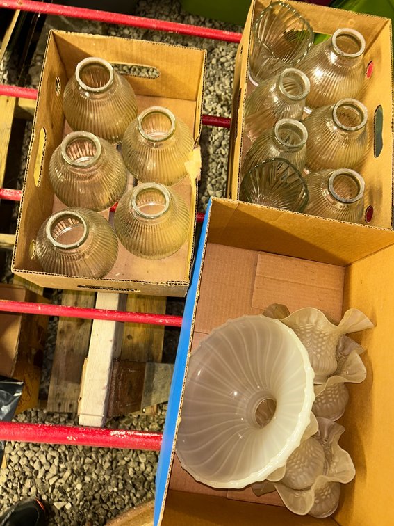 Glass lamp shades for ceiling fixtures