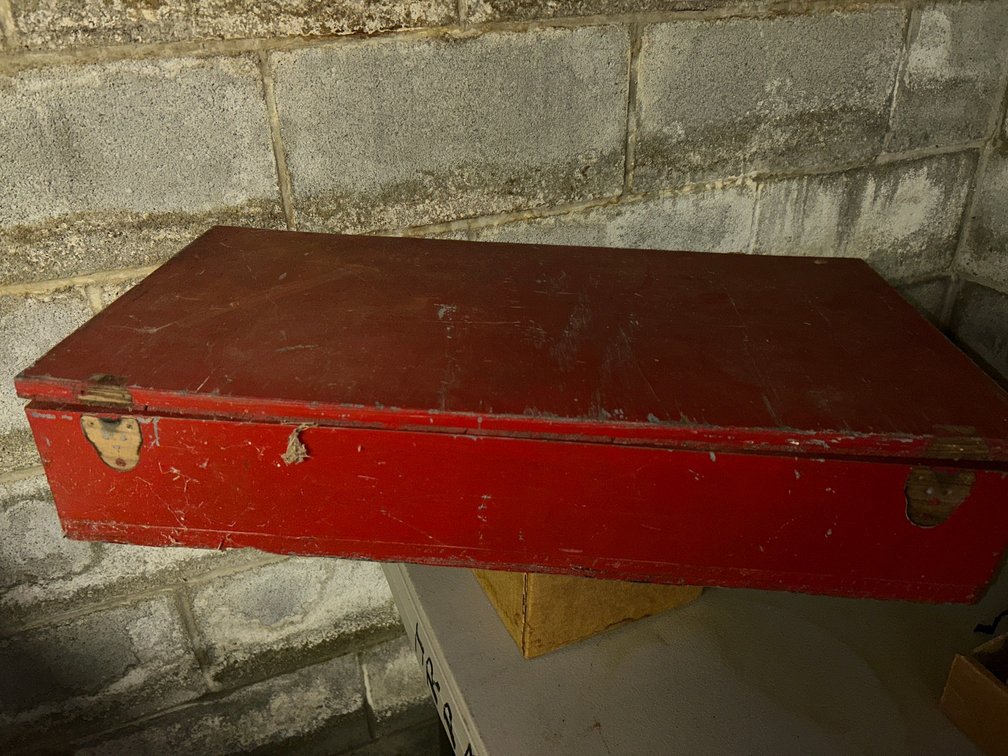 Red wooden box
