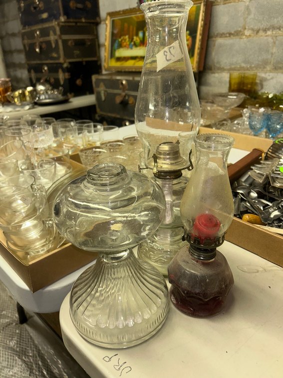 2 Complete oil lamps