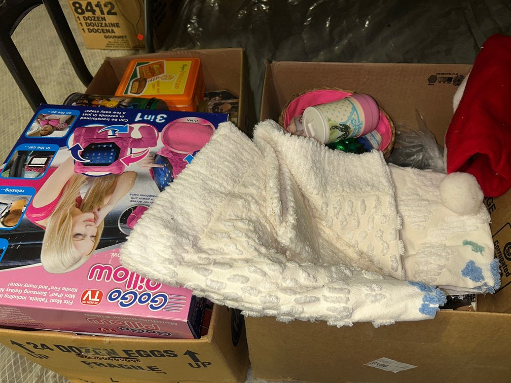 New candy tins, GoGo Pillow kit, baskets