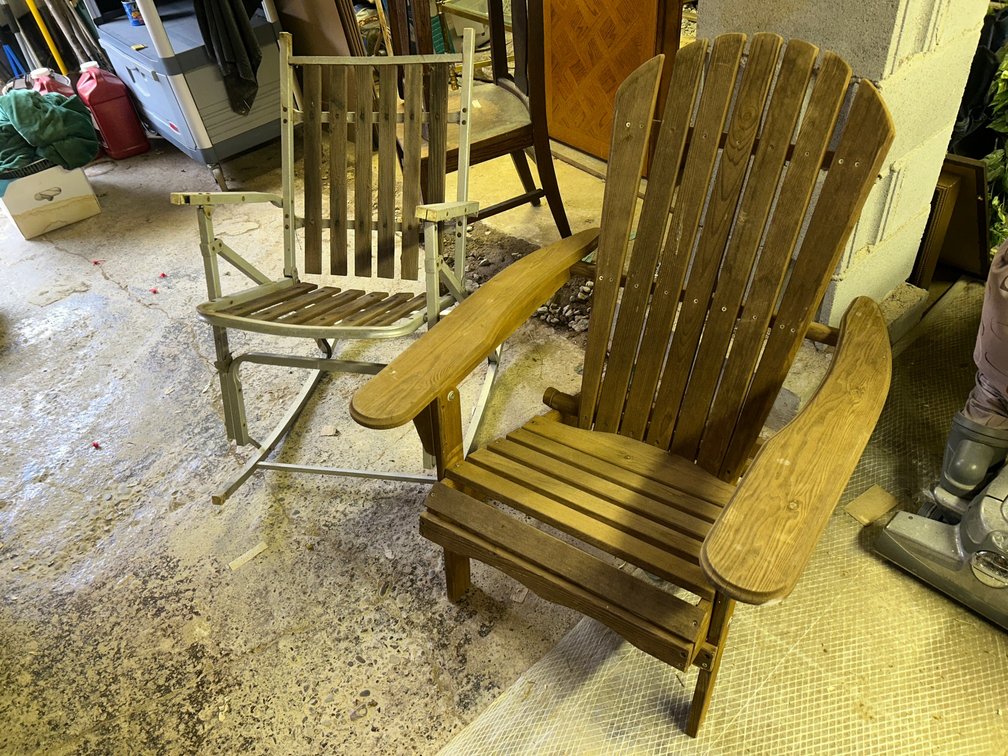 Adirondack chair, vintage metal rocking chair