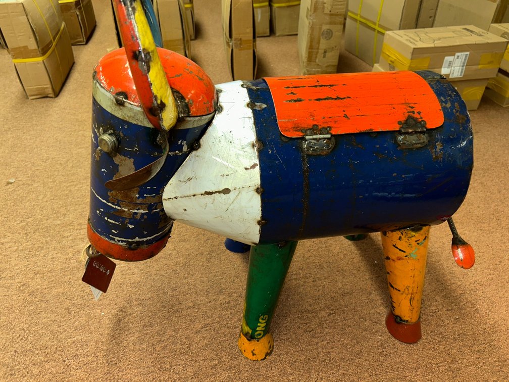 Outdoor art-Think Outside Brand-Bruce the Bull cooler, medium-model #E10240