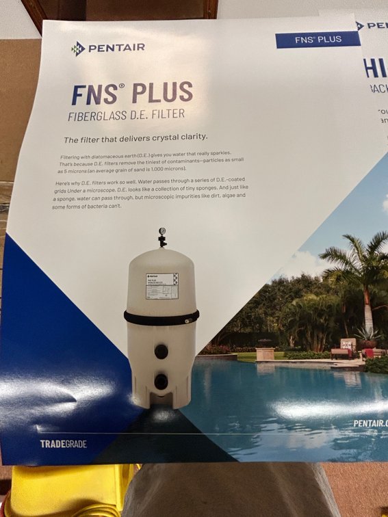 Pool filter-Pentair FNS Plus 36 DE, filter model #180007-Pentair Hi-flow DE valve-model #261142