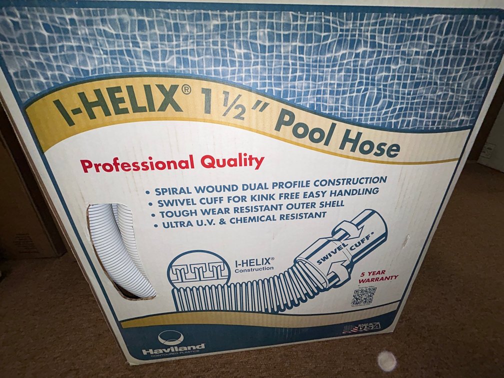 Haviland I-Helix white and black 1 1/2" x 25' pool vacuum hose