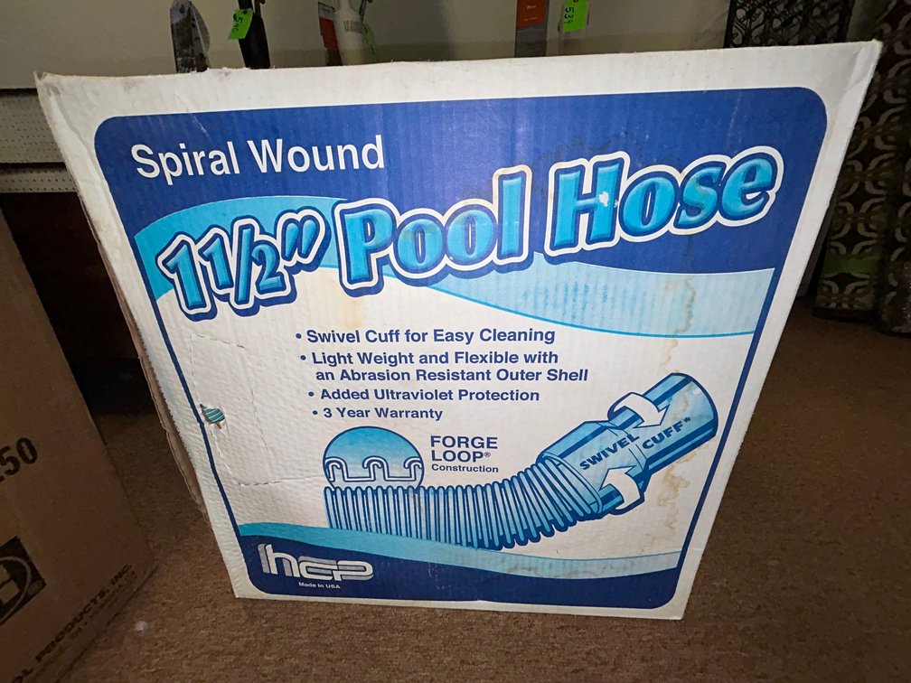 HCP 1 1/2" x 50' green and white vacuum hose-service quality, made in USA