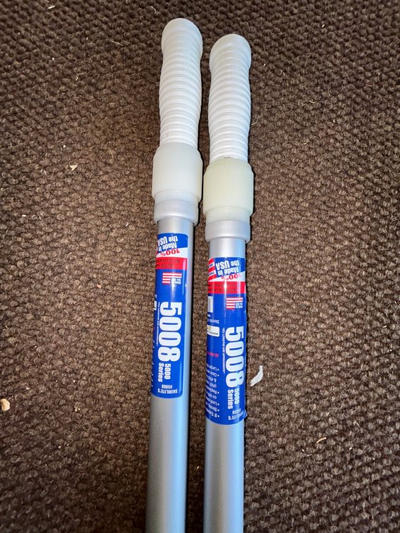 Skimlite aluminum telescopic pole-nylon outside lock-8'5" to 15'10"-model #5008-made in USA-total of 2