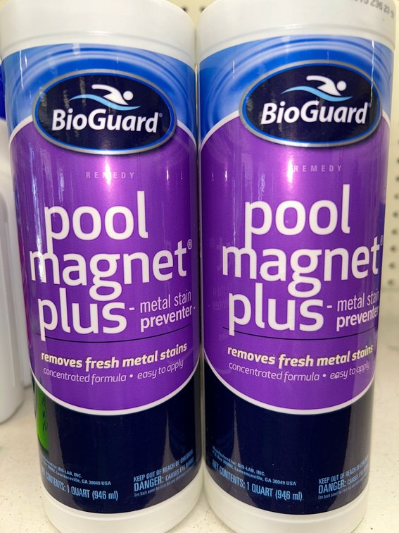 BioGuard Pool Magnet Plus metal stain treatment-1 quart bottle-total of 13
