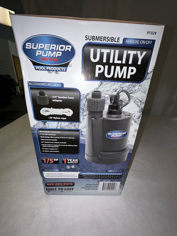 Superior Pump 1/5 HP submersible utility pump