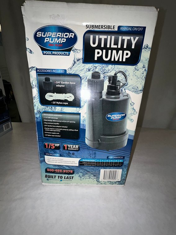 Superior Pump 1/5 HP submersible utility pump