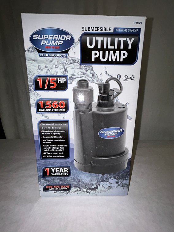 Superior Pump 1/5 HP submersible utility pump