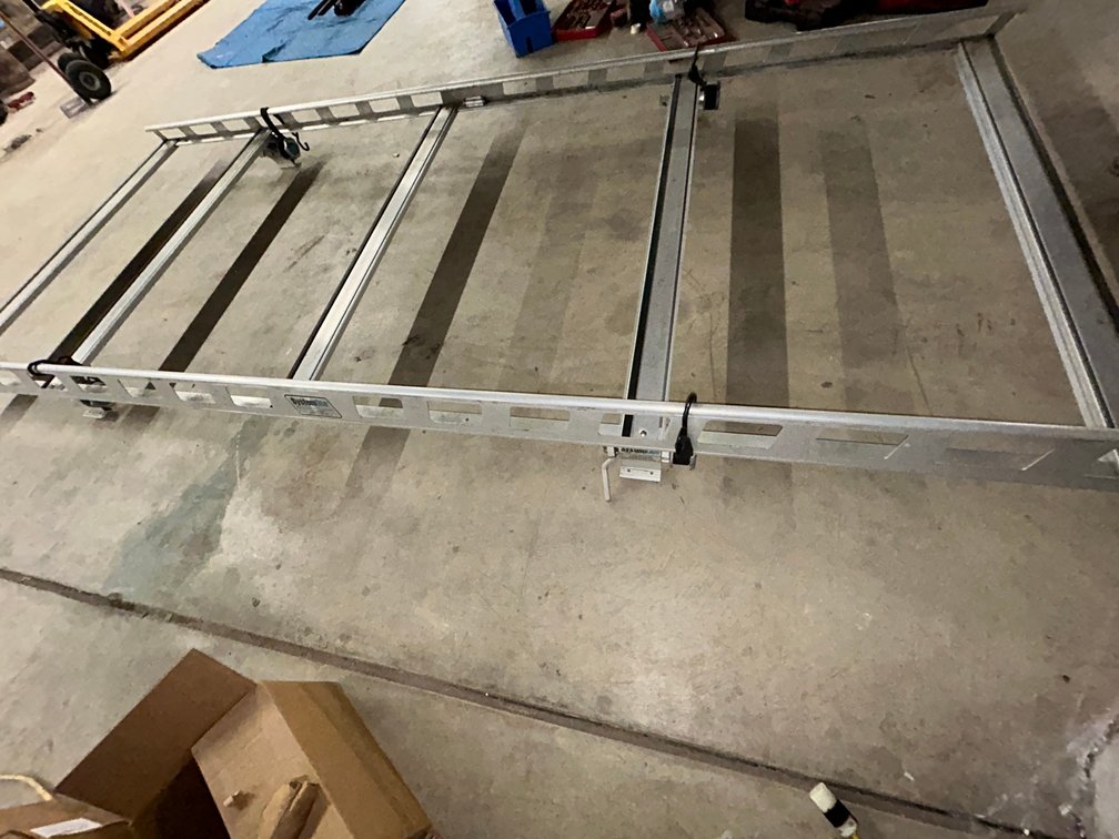 System One van ladder rack-heavy work contractor package, 154" long with 4 ratchet tie downs