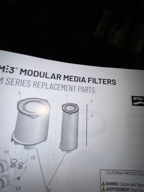 Pentair cartridge-part #170146-model media replacement cartridge-S7M400-inner and out pack