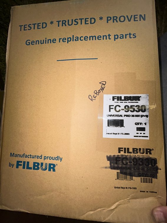 DE grids Filbur FC9530 universal pro 36 square foot kit-7 full and 1 partial-for FNS36 and Hayward-has been reboxed