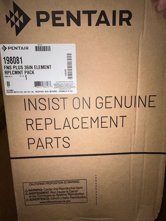 DE grids Pentair part #198081 FNS plus, 36" element replacement pack-7 full and 1 partial-for FNS36 plus and Hayward