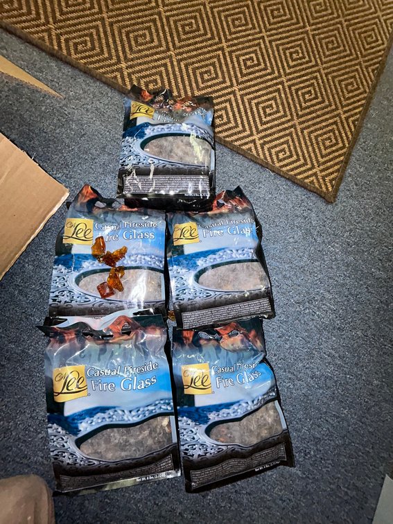OW Lee 6 pound crushed fire glass, coffee, 5 bags