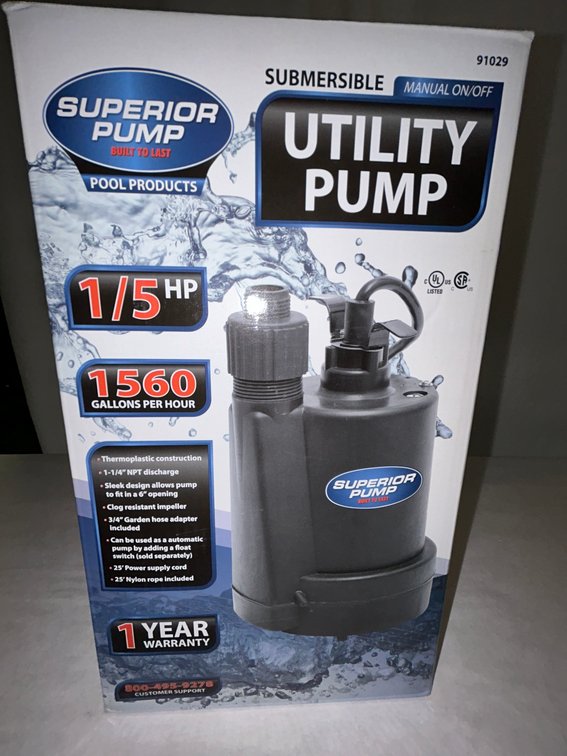 Superior Pump 1/5 HP submersible utility pump