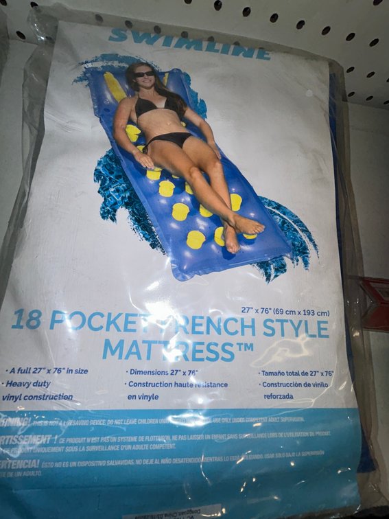 Swimline 18 Pocket French Style mattress-27"x76"-quantity 2