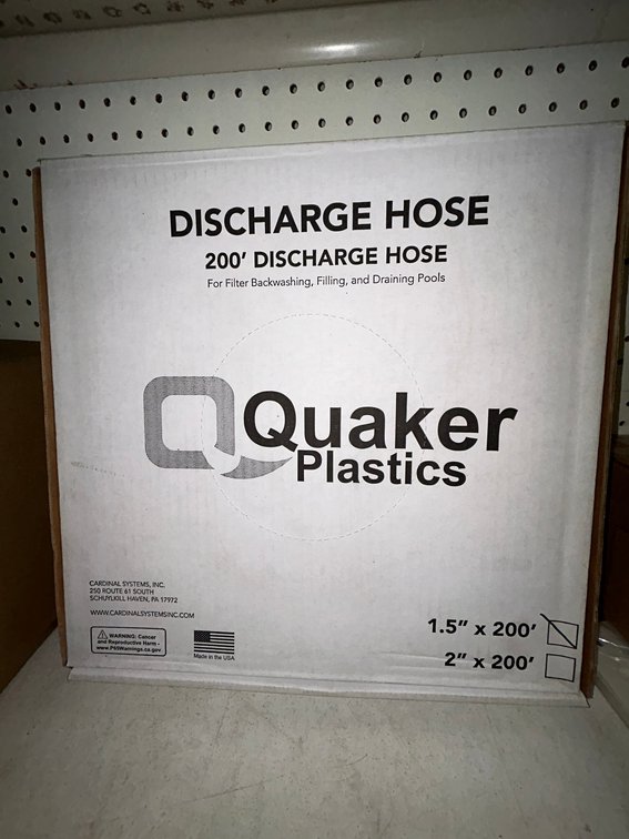 Quaker Plastics 200' x 1 1/2" back wash roll up hose-new in box-made in USA-quantity 1