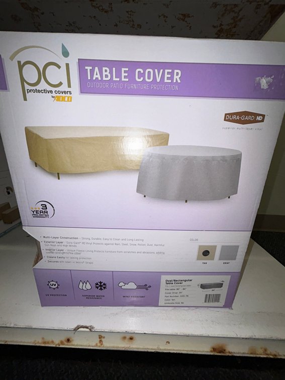 PCI 80"-84" oval rectangular table cover-tan-model #1155TN