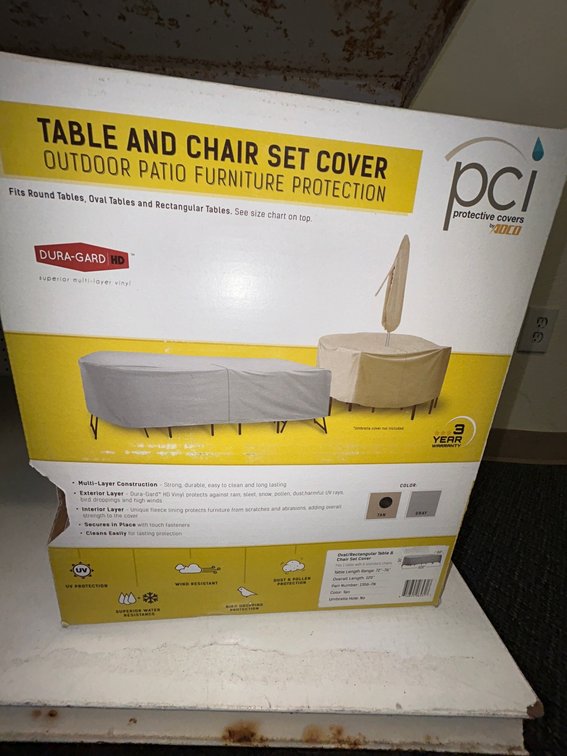PCI oval rectangular table and chair set covers for 72"-76" tables with 6 standard chairs-tan-model #1356-TN