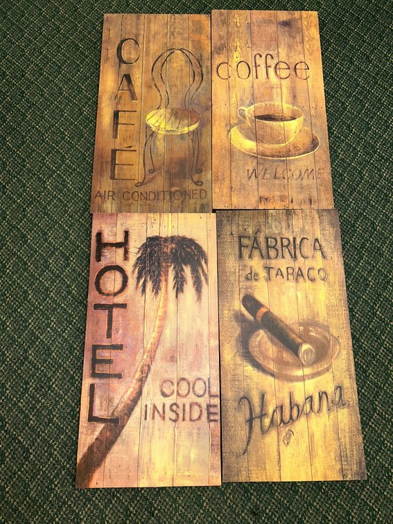 Home decorative Gift Craft floor model fabric wall hangings-Habana sign 867816, Coffee sign 867815, Caf\uFFFd sign 867814, Hotel sign 867813