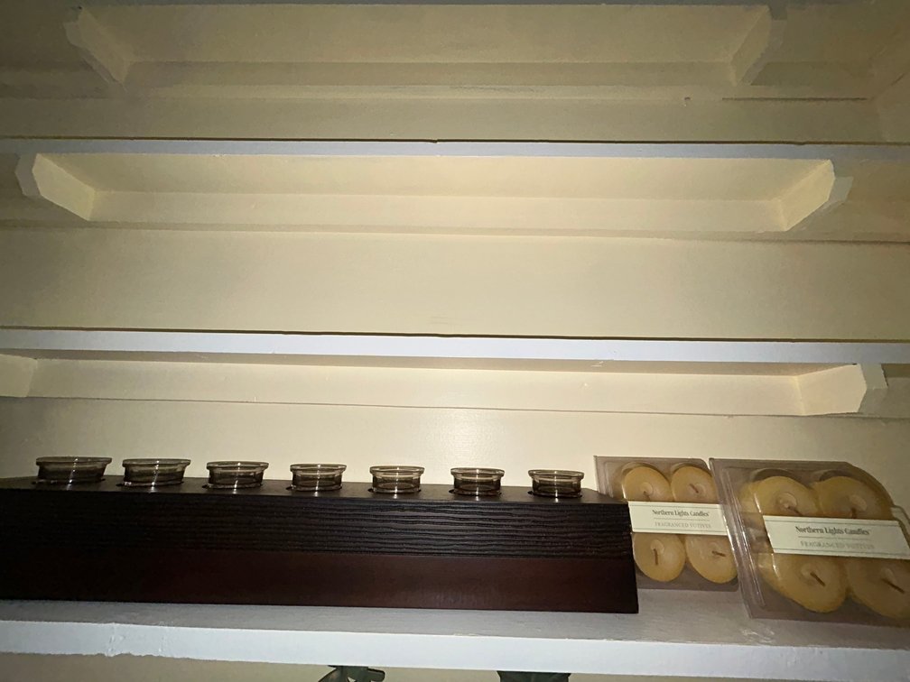 Gift Craft votive candle box holders-7 candles-model #830392 with 3 sets of Northern Light candles, Escue scented votives