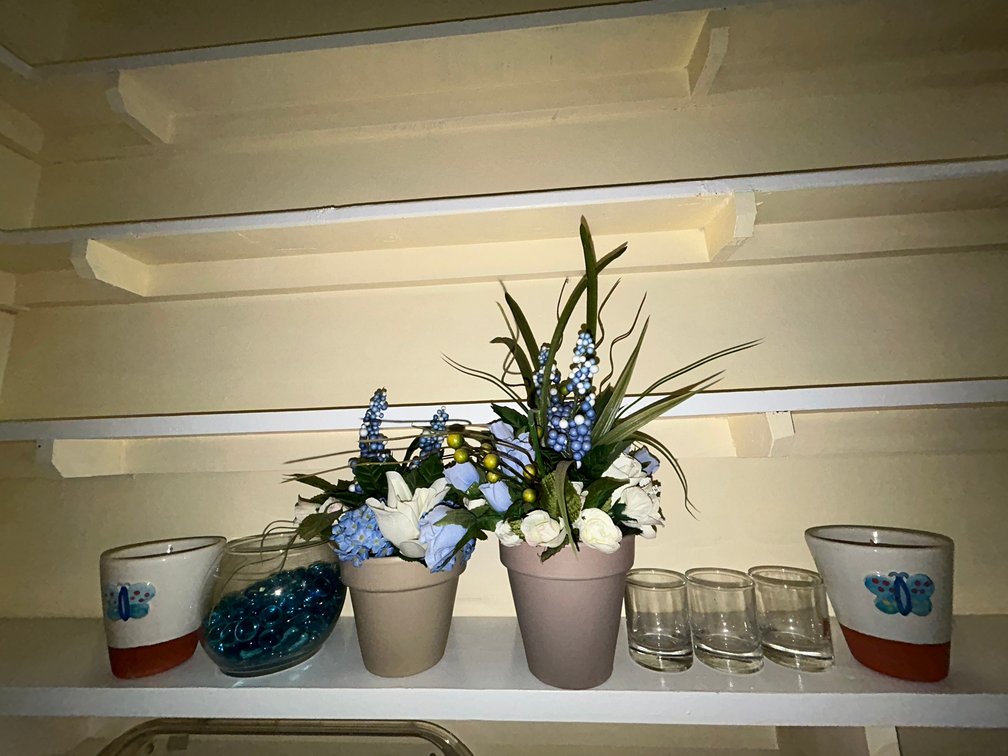Home Decorative 2 scented butterfly candles, 3 clear votive holders, 2 flower sets and glass beads