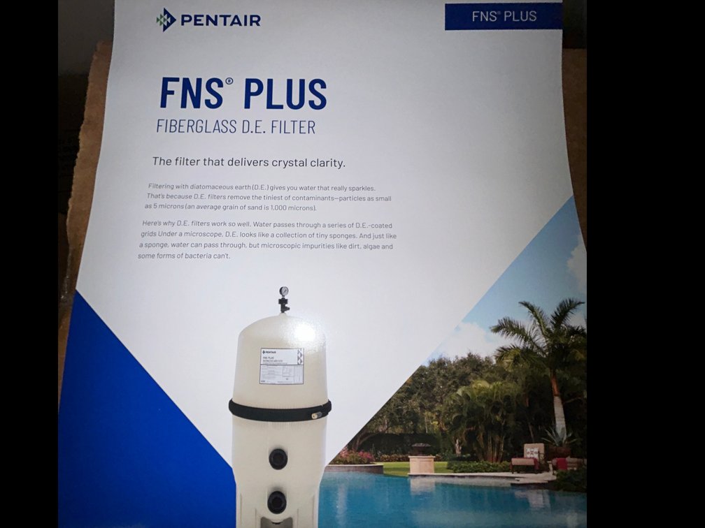 Pool filter-Pentair FNS Plus 36 DE, filter model #180007-Pentair Hi-flow DE valve-model #261142