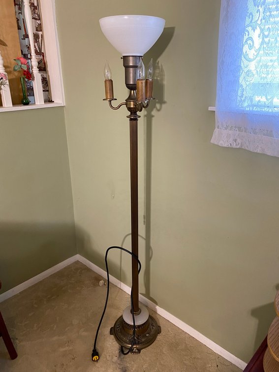 Vintage floor lamp with a metal base-62" tall