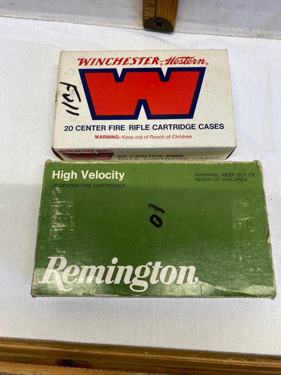 7MM Mauser shells-Winchester box is full, Remington box has 10 shells in it