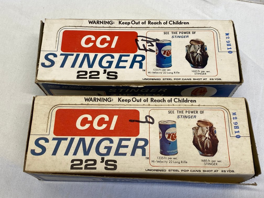2 Cases of CCI Stinger 22 shells-1 is full, other has 9 shells in it