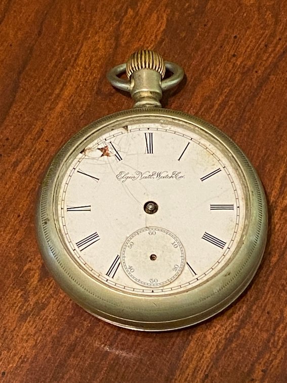 Elgin pocket watch**missing hands-unknown condition**