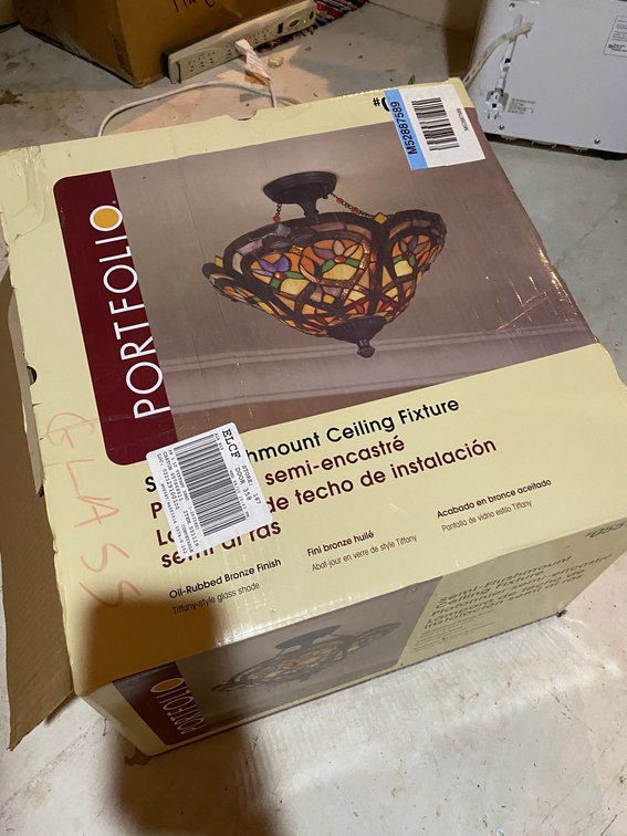 Ceiling mounted light fixture-Oil Rubbed Bronze finish