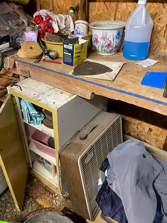 Metal cabinet with contents