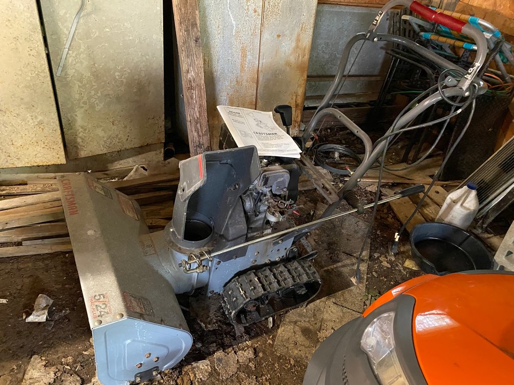 Craftsman model 5-24 Trac Plus electric start snow blower**motor does turn over, unknown condition**