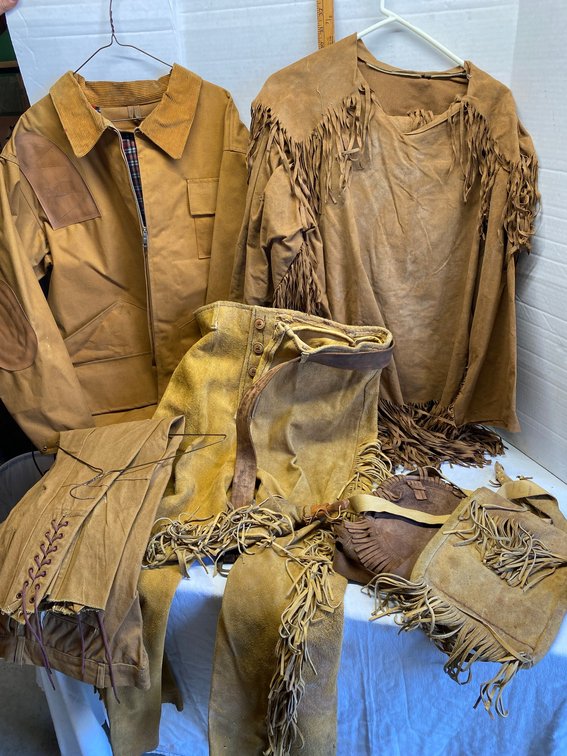 Custom made period clothing set with pants, shirt, belt, jacket