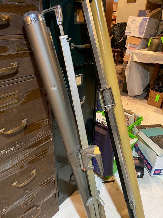 2 Pull down retractable screens-1 is 72" wide, other is 44" wide
