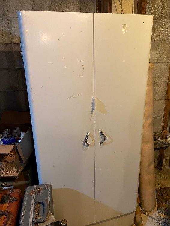Metal 2 door cabinet-16" deep x 30" wide x 66" tall