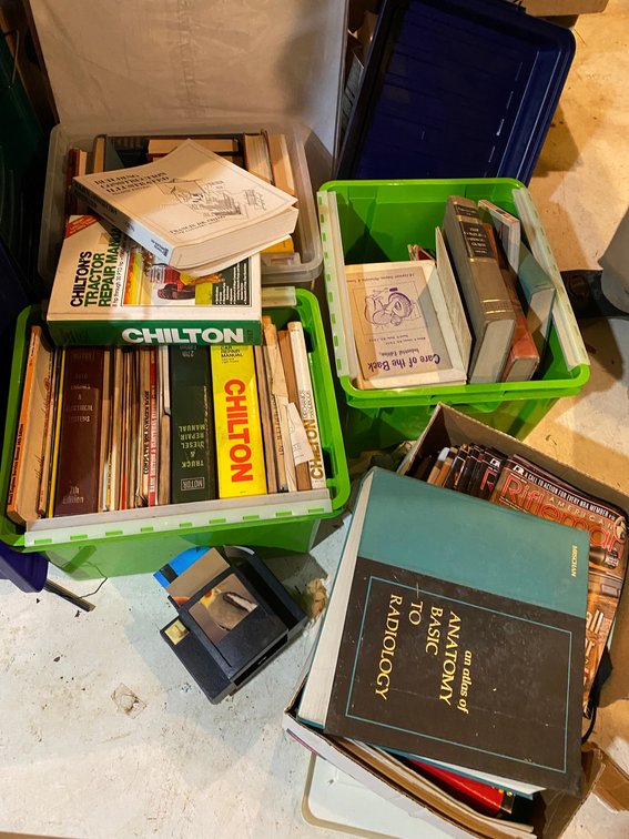 Totes of books