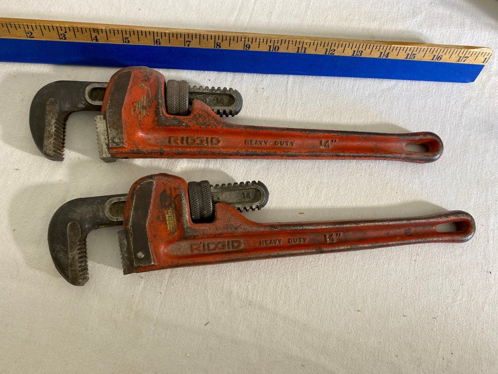 2 Rigid 14" pipe wrenches