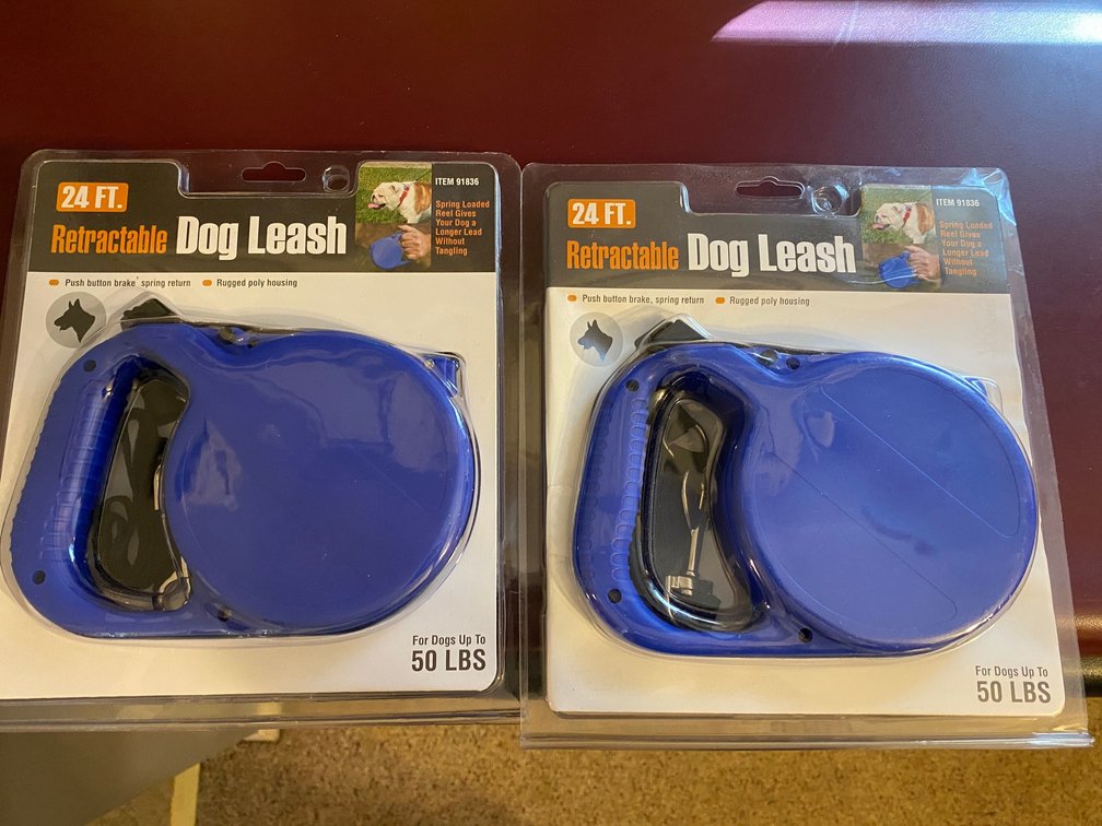 Two 24' retractable dog leashes-never used