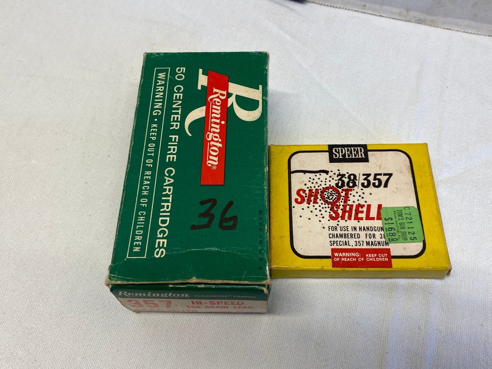 Remington 357 Magnum shells-36 in box, 38 or 357 shot shells-1 in box