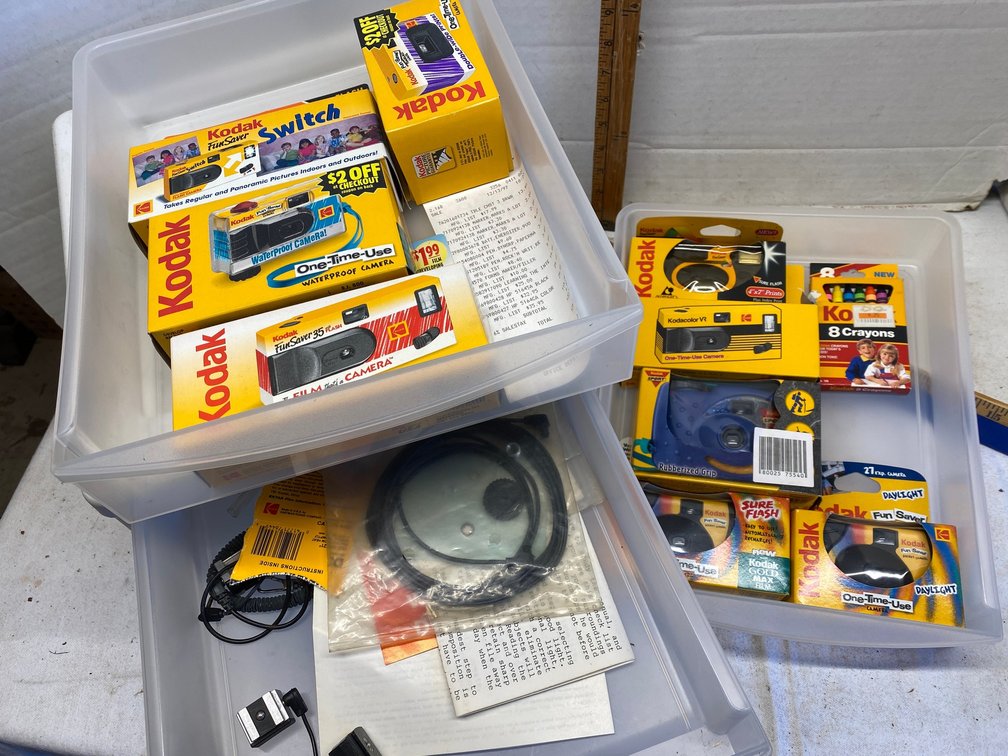 Sterlite 3 drawer organizer with Kodak Fun Saver disposable cameras